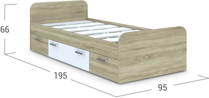 Кровать Мика 2 с ящиками Модель 349